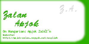 zalan apjok business card